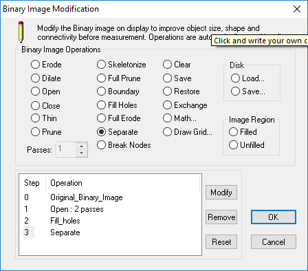 Modify dialog